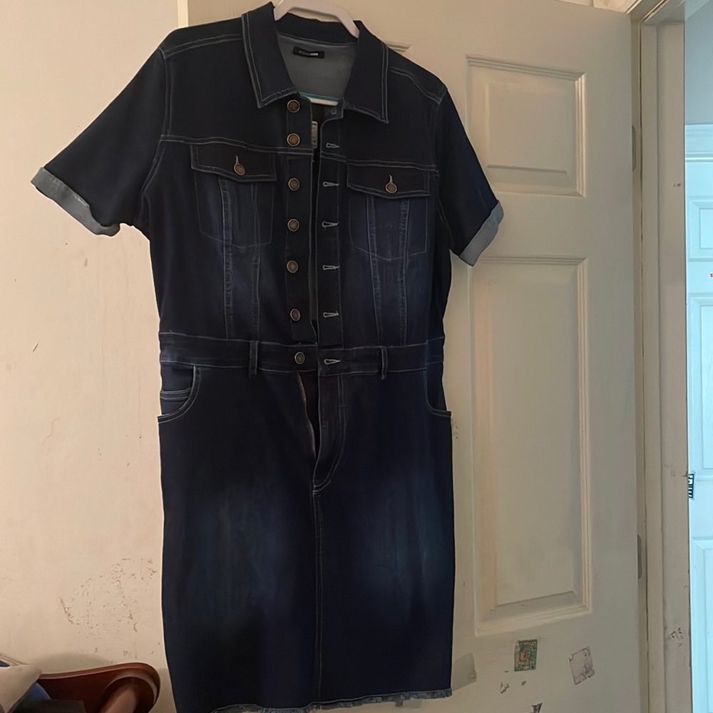 Fashion nova Jean dress size 3X short sleeve